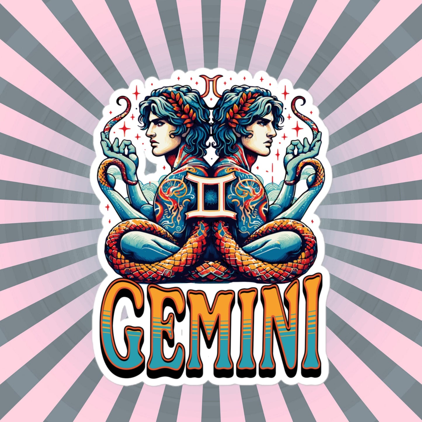 Gemini Flash Sticker, Zodiac Sign Sticker, Horoscope Custom Gemini Sticker, Multiple Sizes, Unique Gift
