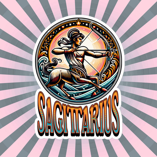 Sagittarius Flash Sticker, Zodiac Sign Sticker, Horoscope Custom Sagittarius Sticker, Multiple Sizes, Unique Gift