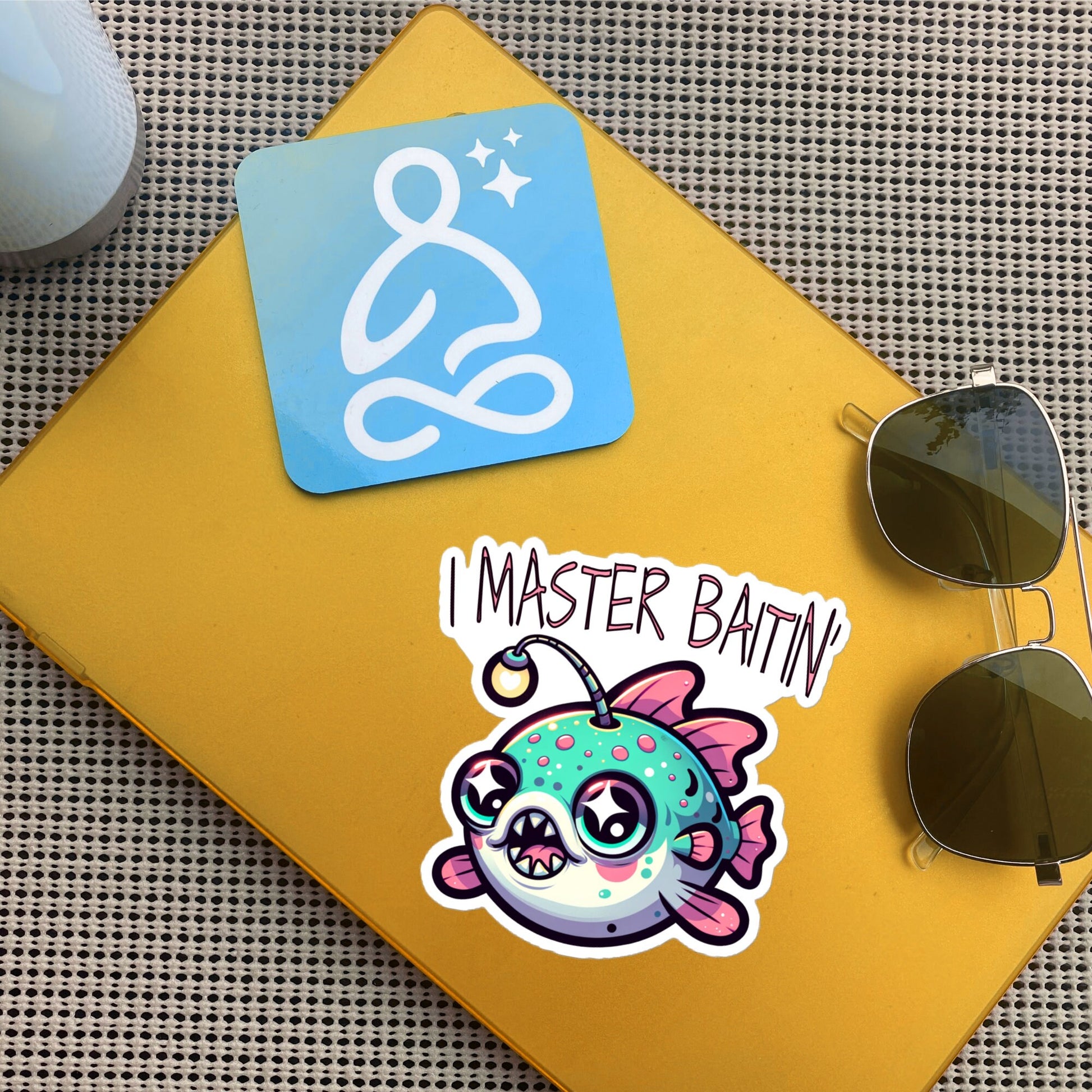 Weirdcore Pastel Goth Grunge Cute Anglerfish Vinyl Sticker Weird Stuff Oddcore Fish Waterproof Sticker