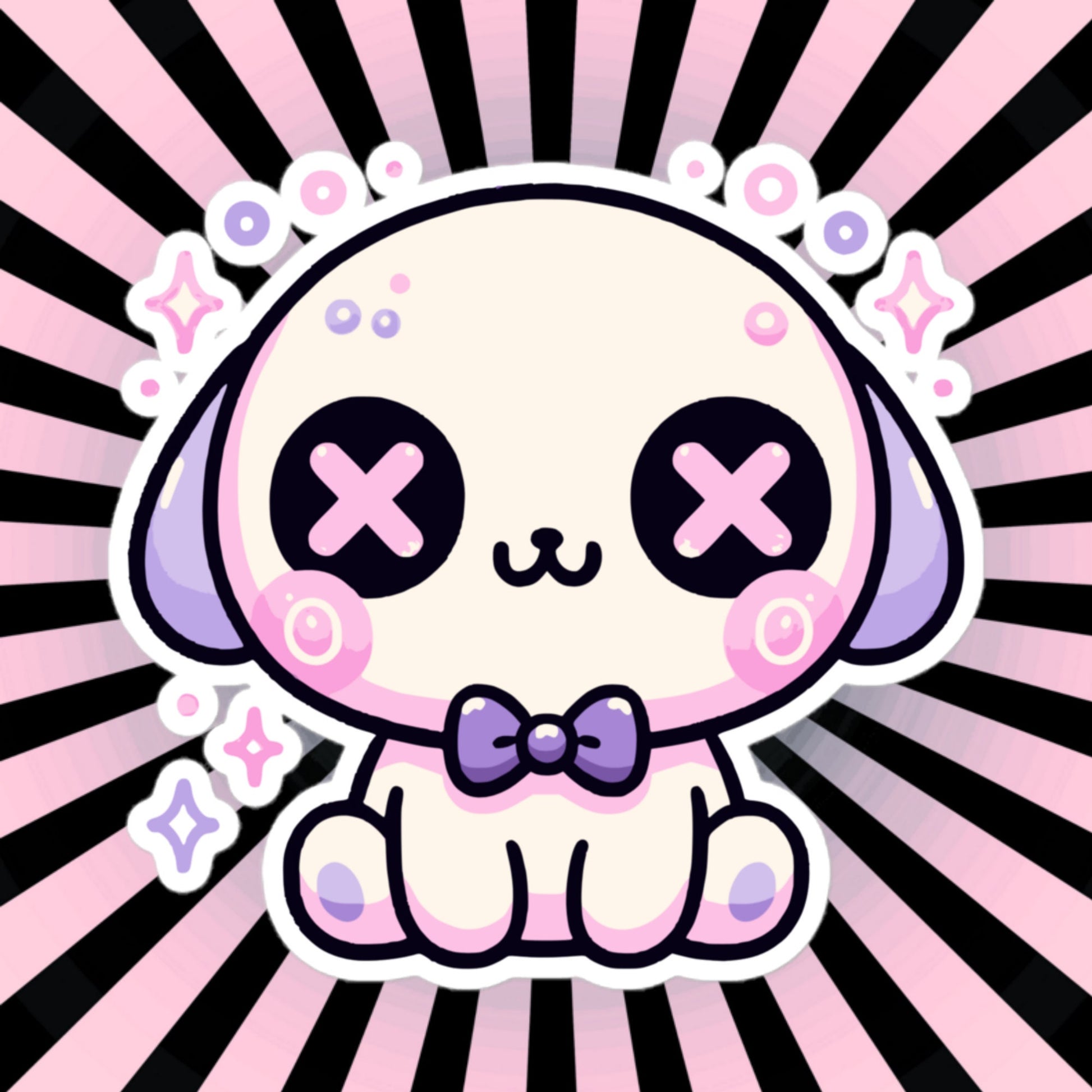 Creepy Cute Gore Clowncore Puppy Vinyl Sticker Grunge Pastel Goth Dog Book Sticker Gifts