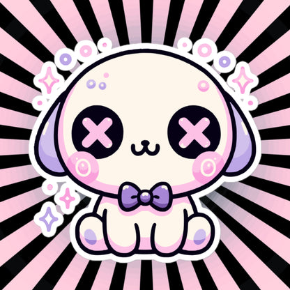 Creepy Cute Gore Clowncore Puppy Vinyl Sticker Grunge Pastel Goth Dog Book Sticker Gifts