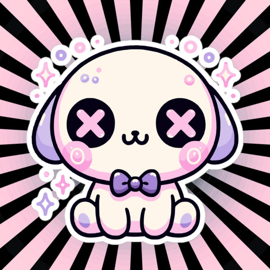 Creepy Cute Gore Clowncore Puppy Vinyl Sticker Grunge Pastel Goth Dog Book Sticker Gifts