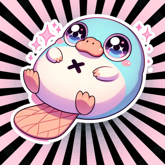 Creepy Cute Pastel Platypus Vinyl Sticker Grunge Pastel Goth Pet Book Sticker Gifts