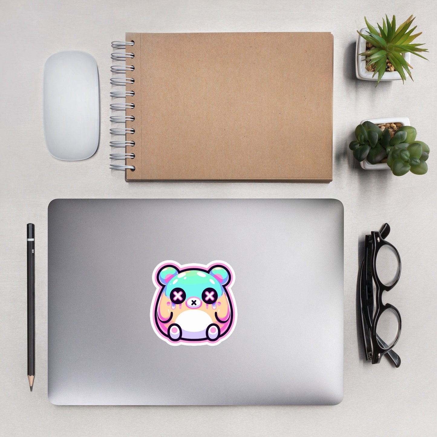 Trippy Cute Gore Clowncore Bear Vinyl Sticker Grunge Pastel Goth Weirdcore Teddy Sticker Gifts