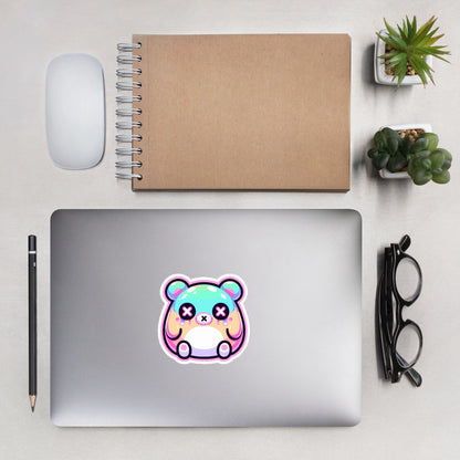 Trippy Cute Gore Clowncore Bear Vinyl Sticker Grunge Pastel Goth Weirdcore Teddy Sticker Gifts
