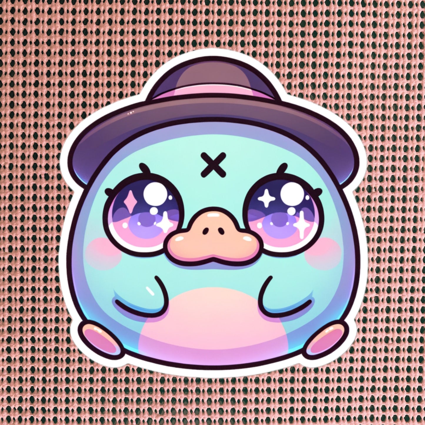 Weirdcore Pastel Goth Grunge Cute Detective Platypus Vinyl Sticker Oddcore Animal Waterproof Sticker, Weird Stuff Unique Gift