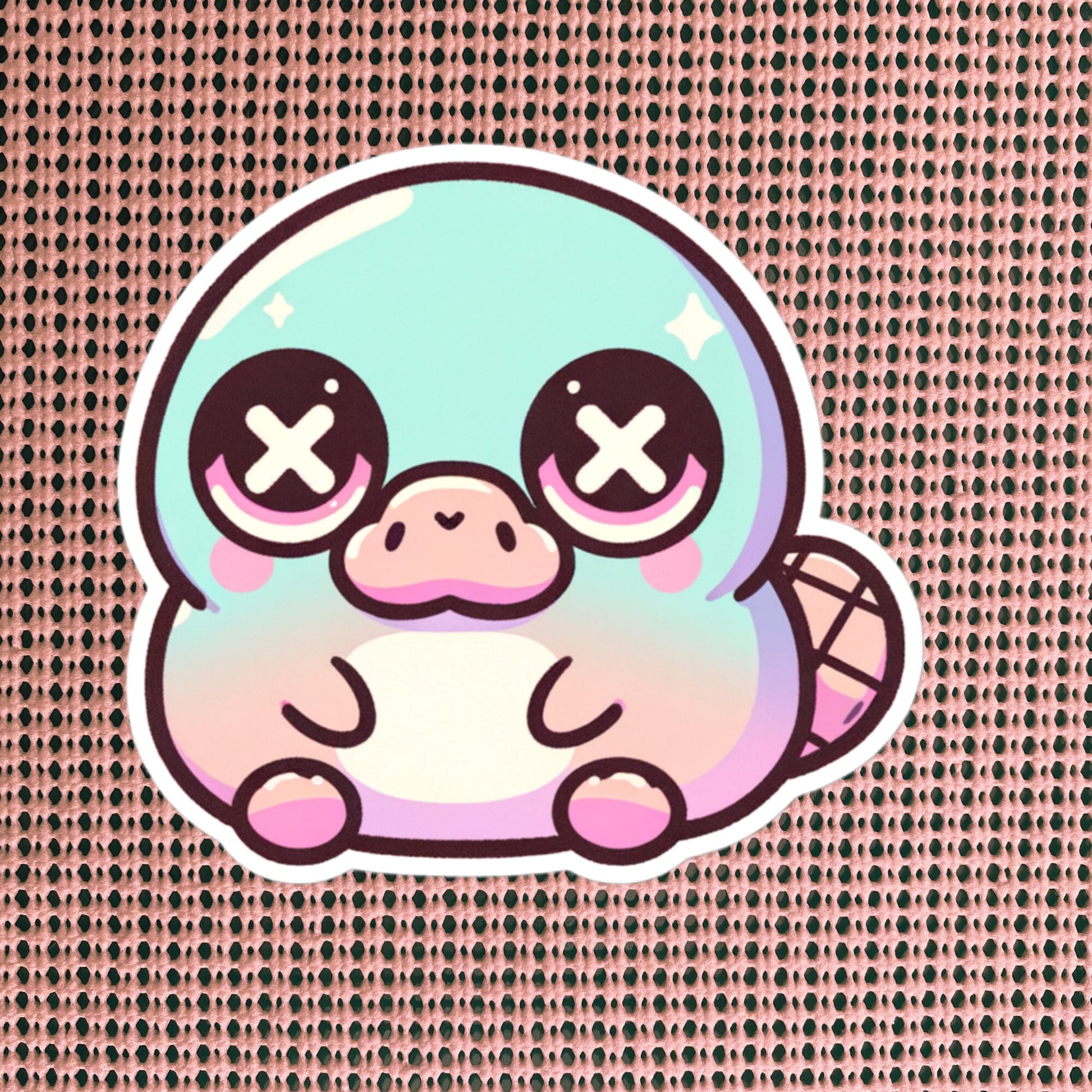 Weirdcore Pastel Goth Grunge Cute Sad Platypus Vinyl Sticker Oddcore Animal Waterproof Sticker, Weird Stuff Unique Gift