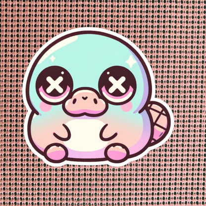 Weirdcore Pastel Goth Grunge Cute Sad Platypus Vinyl Sticker Oddcore Animal Waterproof Sticker, Weird Stuff Unique Gift