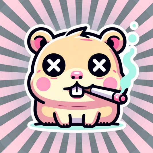 Weirdcore Pastel Goth Grunge Cute Gerbil Vinyl Sticker Hamster Oddcore Waterproof Sticker, Weird Stuff Unique Gift