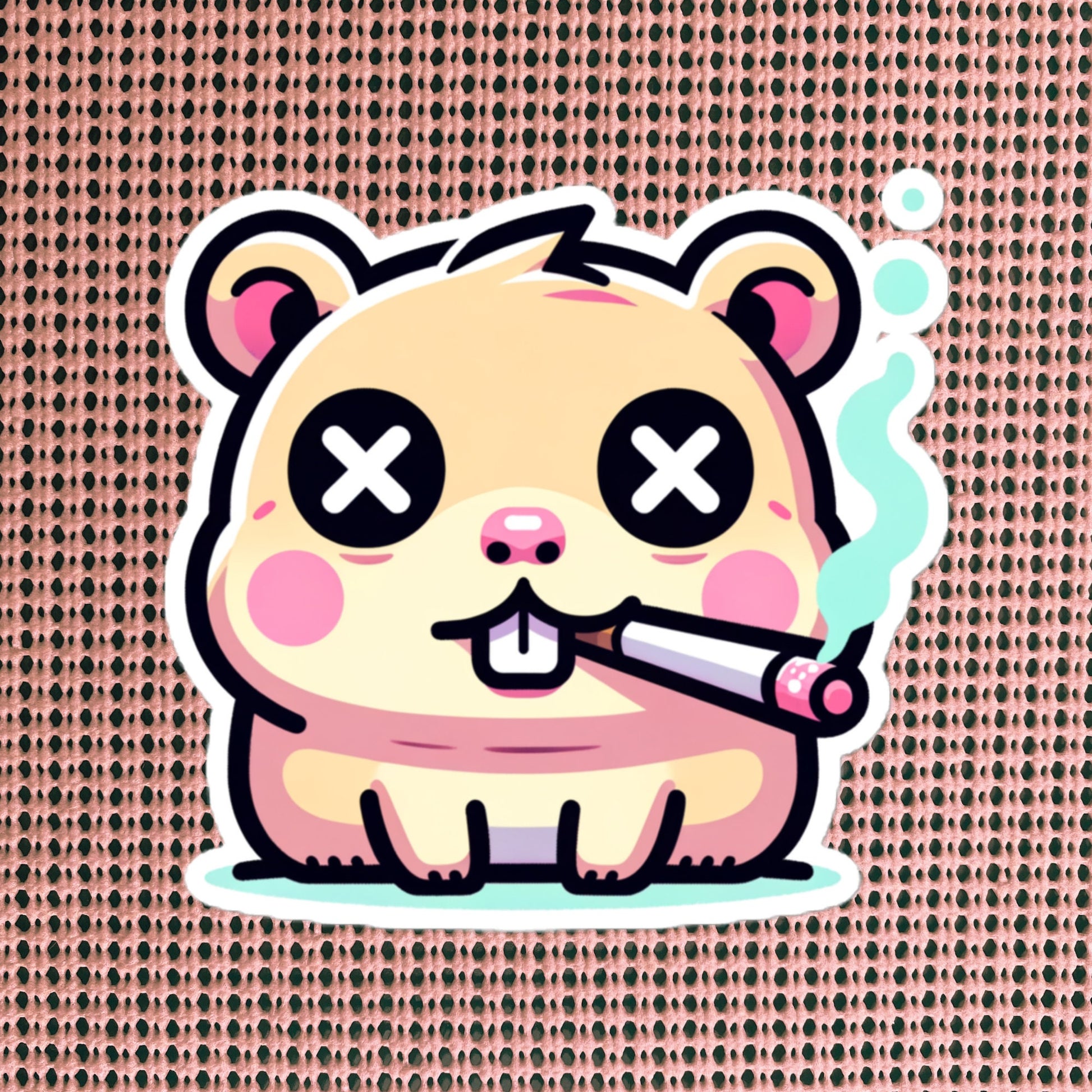 Weirdcore Pastel Goth Grunge Cute Gerbil Vinyl Sticker Hamster Oddcore Waterproof Sticker, Weird Stuff Unique Gift
