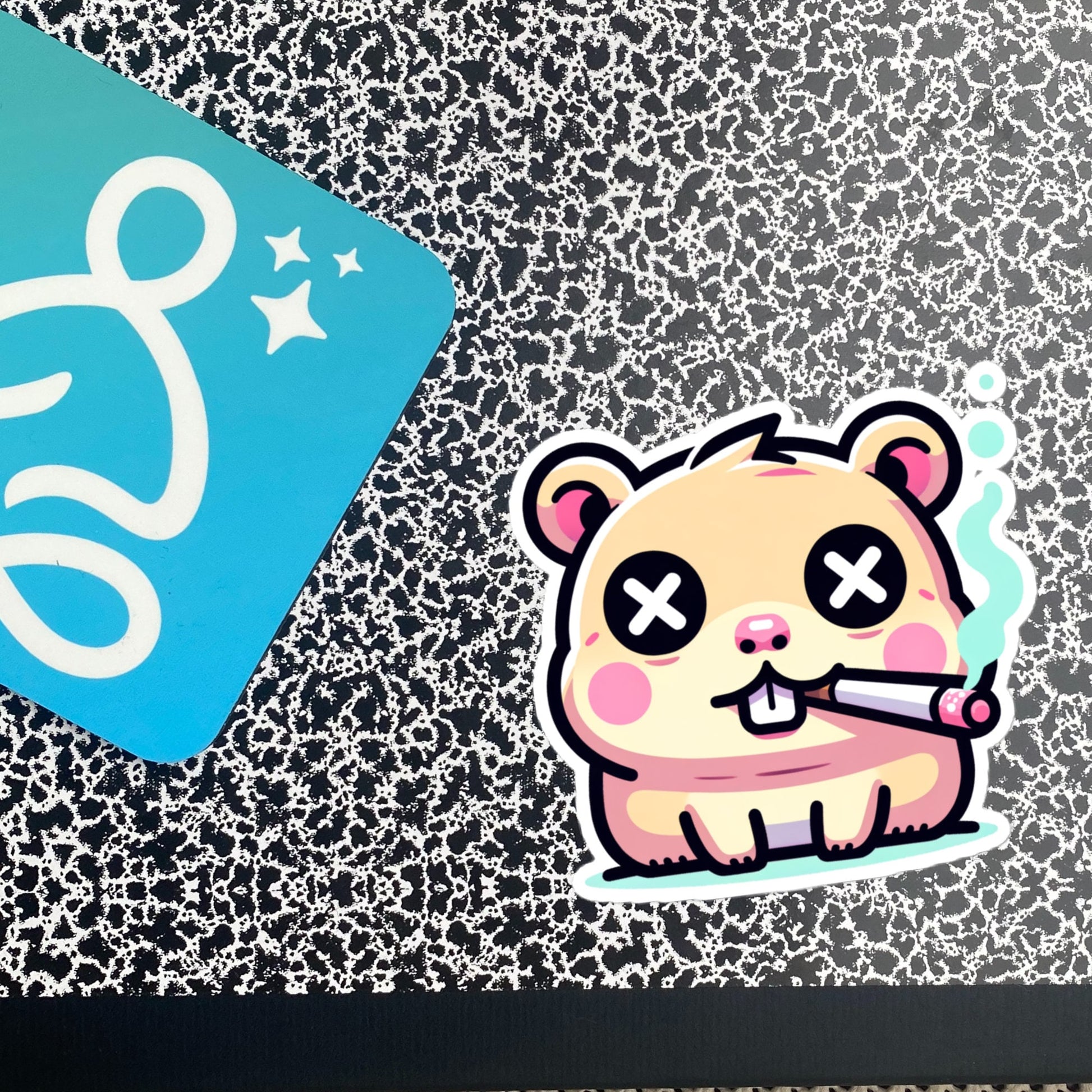 Weirdcore Pastel Goth Grunge Cute Gerbil Vinyl Sticker Hamster Oddcore Waterproof Sticker, Weird Stuff Unique Gift