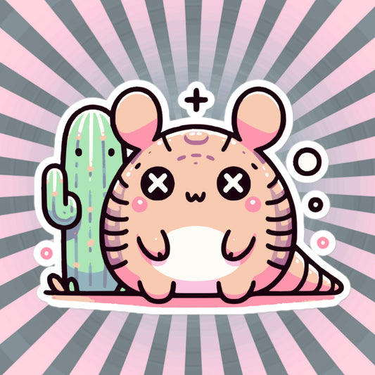 Weirdcore Pastel Goth Grunge Cute Armadillo Vinyl Sticker Dillo Tequila Oddcore Waterproof Sticker, Weird Stuff Unique Gift