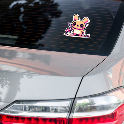 Weirdcore Pastel Goth Grunge Cute Trippy Bunny Vinyl Sticker Oddcore Rabbit Waterproof Sticker, Weird Stuff Unique Gift