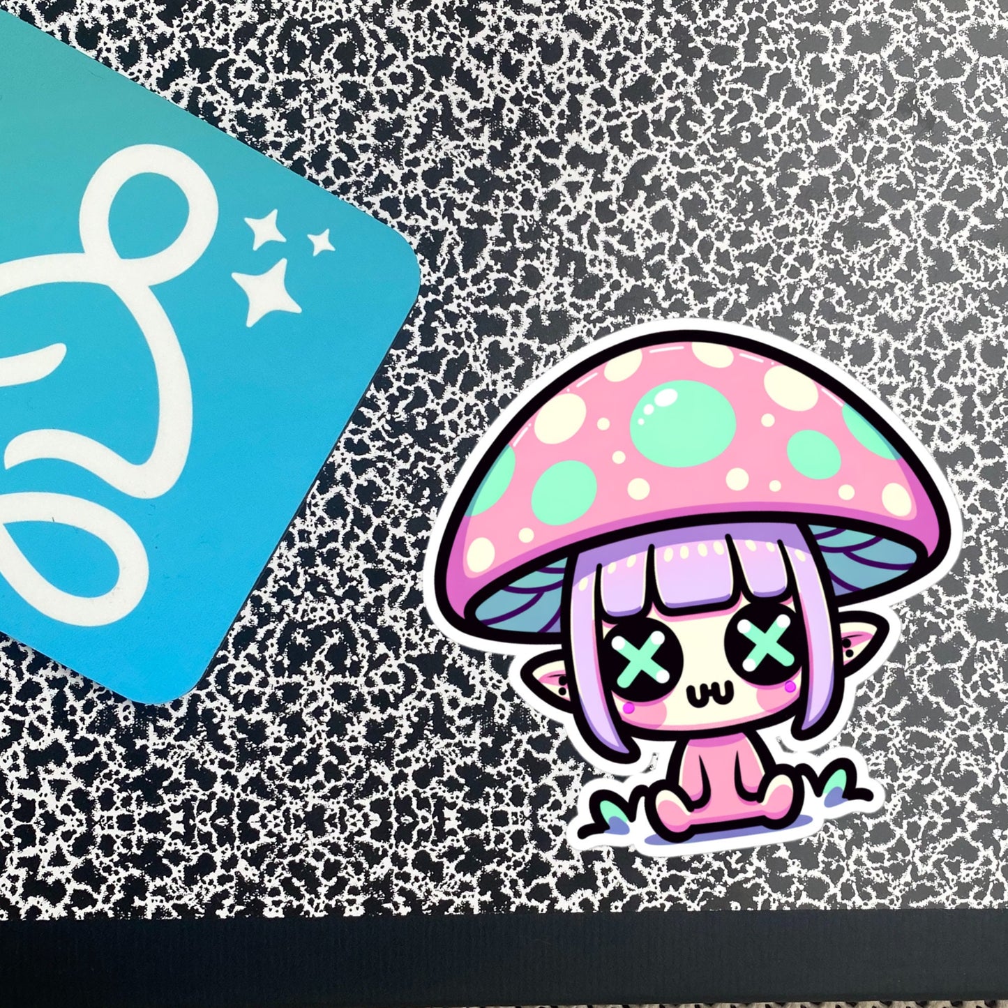 Creepy Cute Weirdcore Mushroom Elf Vinyl Sticker Grunge Pastel Goth Elf Sticker Gift
