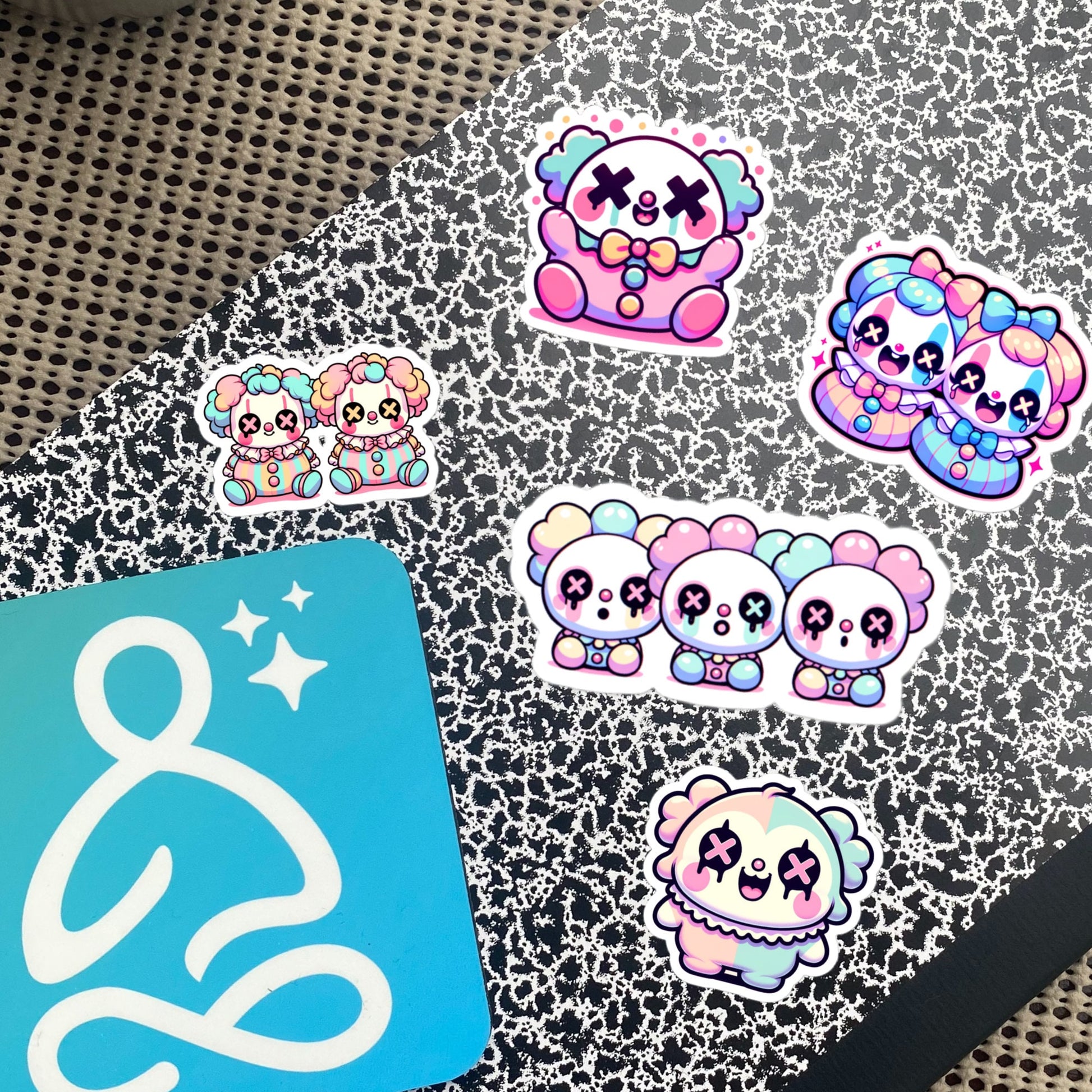 Creepy Cute Gore Clowncore Clowns Sticker Sheet Grunge Pastel Goth Clowns Sticker Pack