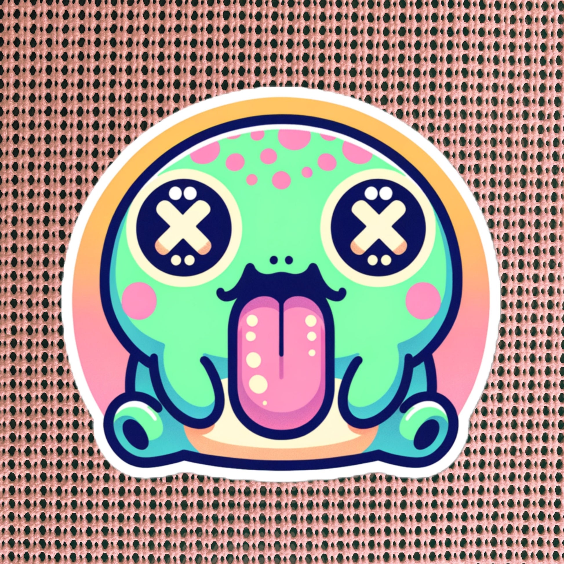 Weirdcore Pastel Goth Grunge Cute River Toad Vinyl Sticker Frog Oddcore Waterproof Sticker, Weird Stuff Unique Gift