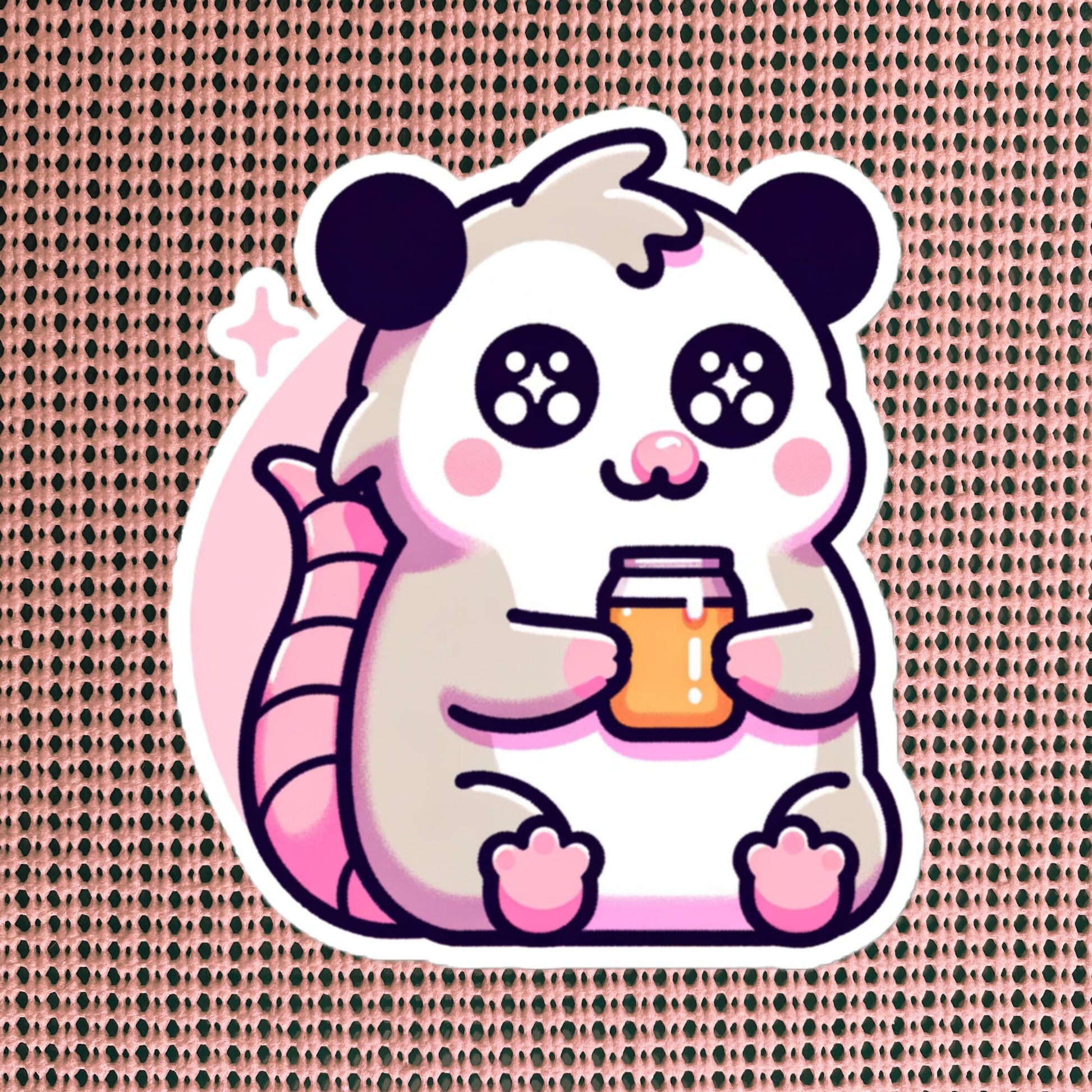 Weirdcore Pastel Goth Grunge Cute Opossum Vinyl Sticker Rodent Oddcore Waterproof Sticker, Weird Stuff Unique Gift