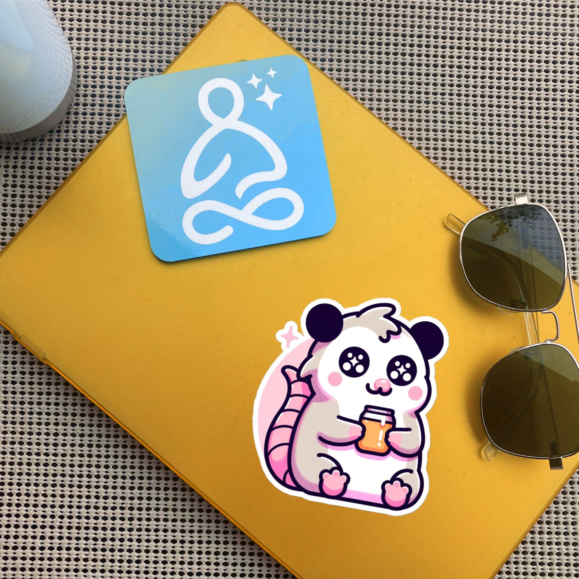 Weirdcore Pastel Goth Grunge Cute Opossum Vinyl Sticker Rodent Oddcore Waterproof Sticker, Weird Stuff Unique Gift