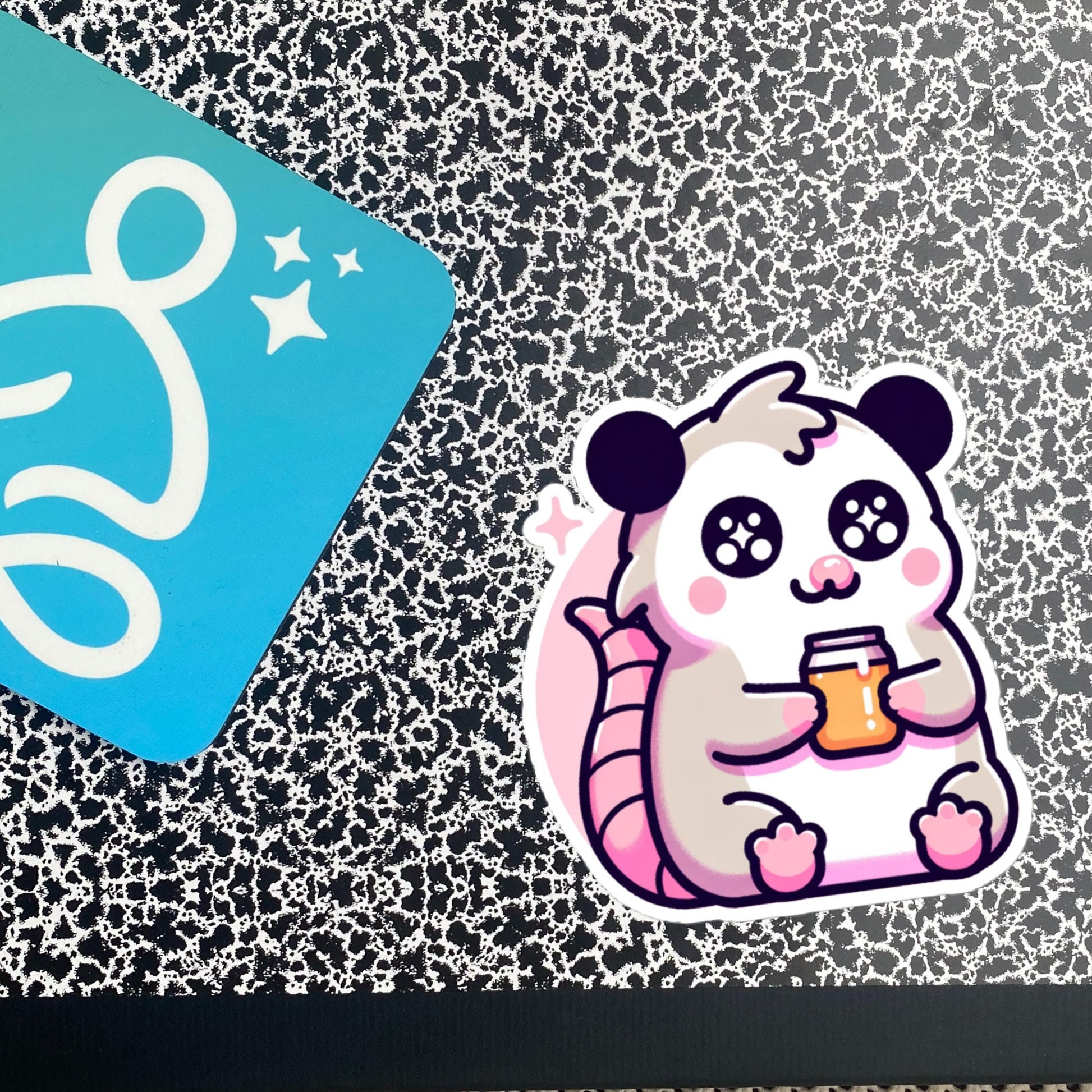 Weirdcore Pastel Goth Grunge Cute Opossum Vinyl Sticker Rodent Oddcore Waterproof Sticker, Weird Stuff Unique Gift