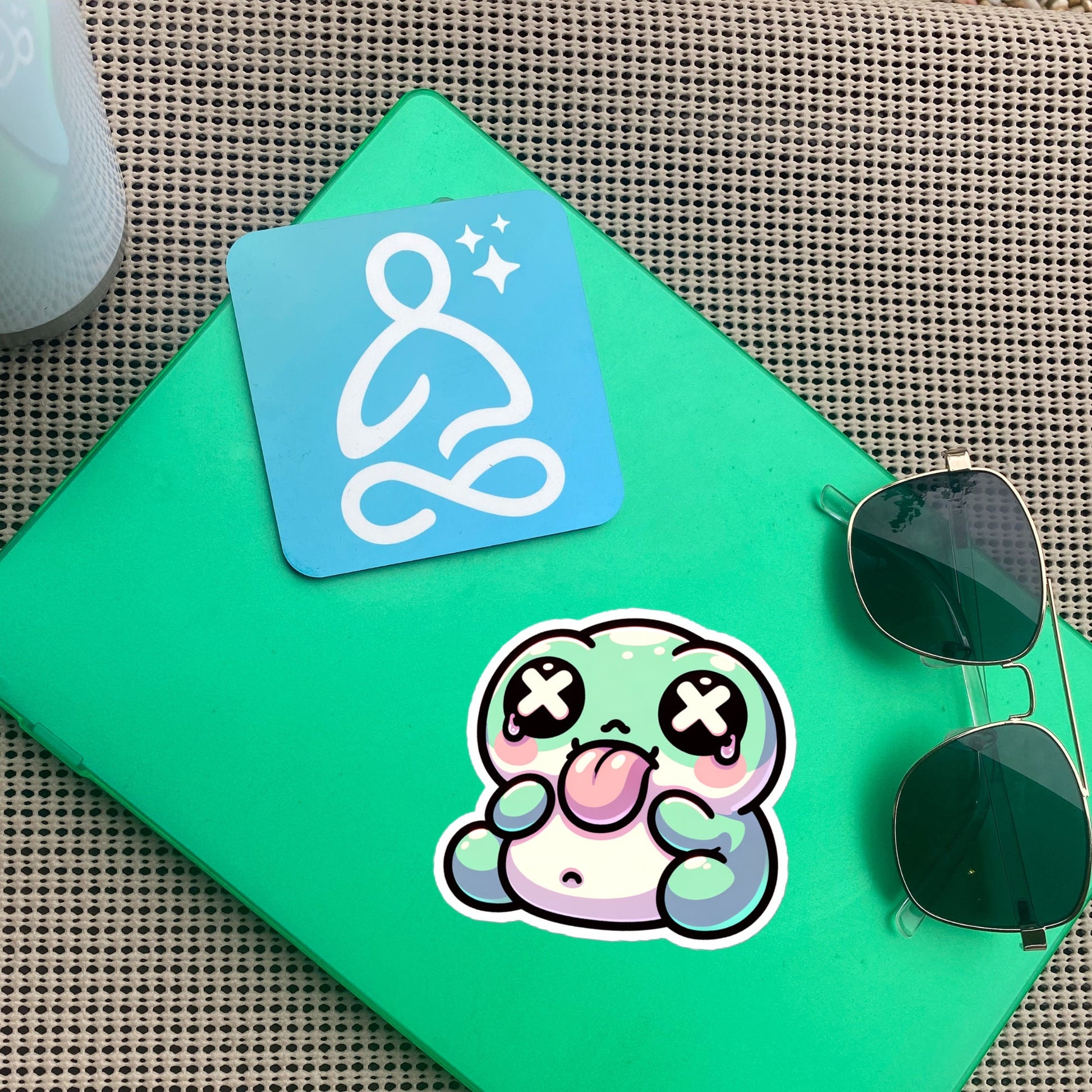 Weirdcore Pastel Goth Grunge Cute Chubby Frog Vinyl Sticker Froggy Oddcore Waterproof Sticker, Weird Stuff Unique Gift
