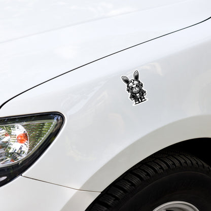 Gothic Grunge Punkrock Cyborg Bunny Rabbit Sticker Vinyl Waterproof Cyberpunk Animal Sticker for Tumblers, Car Bumpers, Books and Crafts