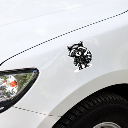 Gothic Grunge Punkrock Cyborg Trash Panda Raccoon Sticker Vinyl Waterproof Cyberpunk Animal Sticker for Tumblers, Bumpers, Books and Crafts