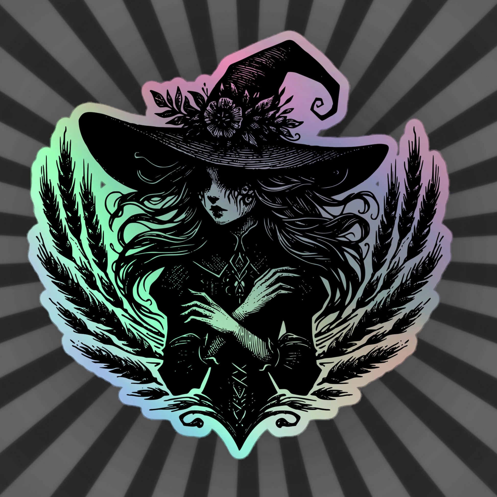 Gothic Grunge Pastel Goth Witch Holographic Sticker Halloween Witch of the Field Vinyl Darkcore Sticker