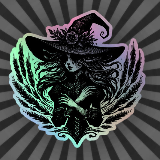 Gothic Grunge Pastel Goth Witch Holographic Sticker Halloween Witch of the Field Vinyl Darkcore Sticker