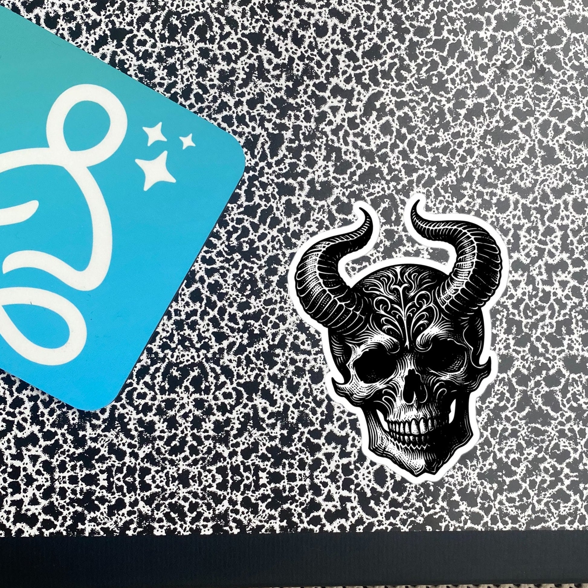 Gothic Dark Aesthetic Horned Skull Sticker Grunge Vinyl Waterproof Sticker for Tumblers, Car Bumpers, Books and Crafts