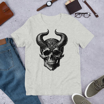 Gothic Grunge Punkrock Horned Skull Shirt Vinyl Waterproof Darkcore T-Shirts for Tumblers, Car Bumpers, Books and Crafts