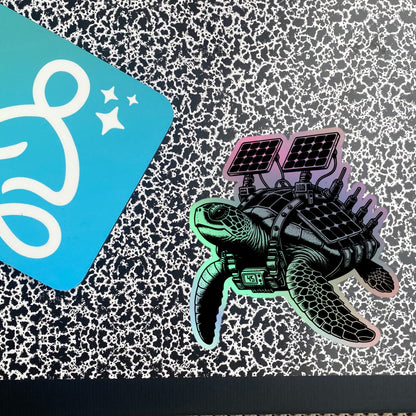 Gothic Grunge Punkrock Solar Powered Sea Turtle Sticker Vinyl Holographic Pastel Goth Warcore Turtle Sticker