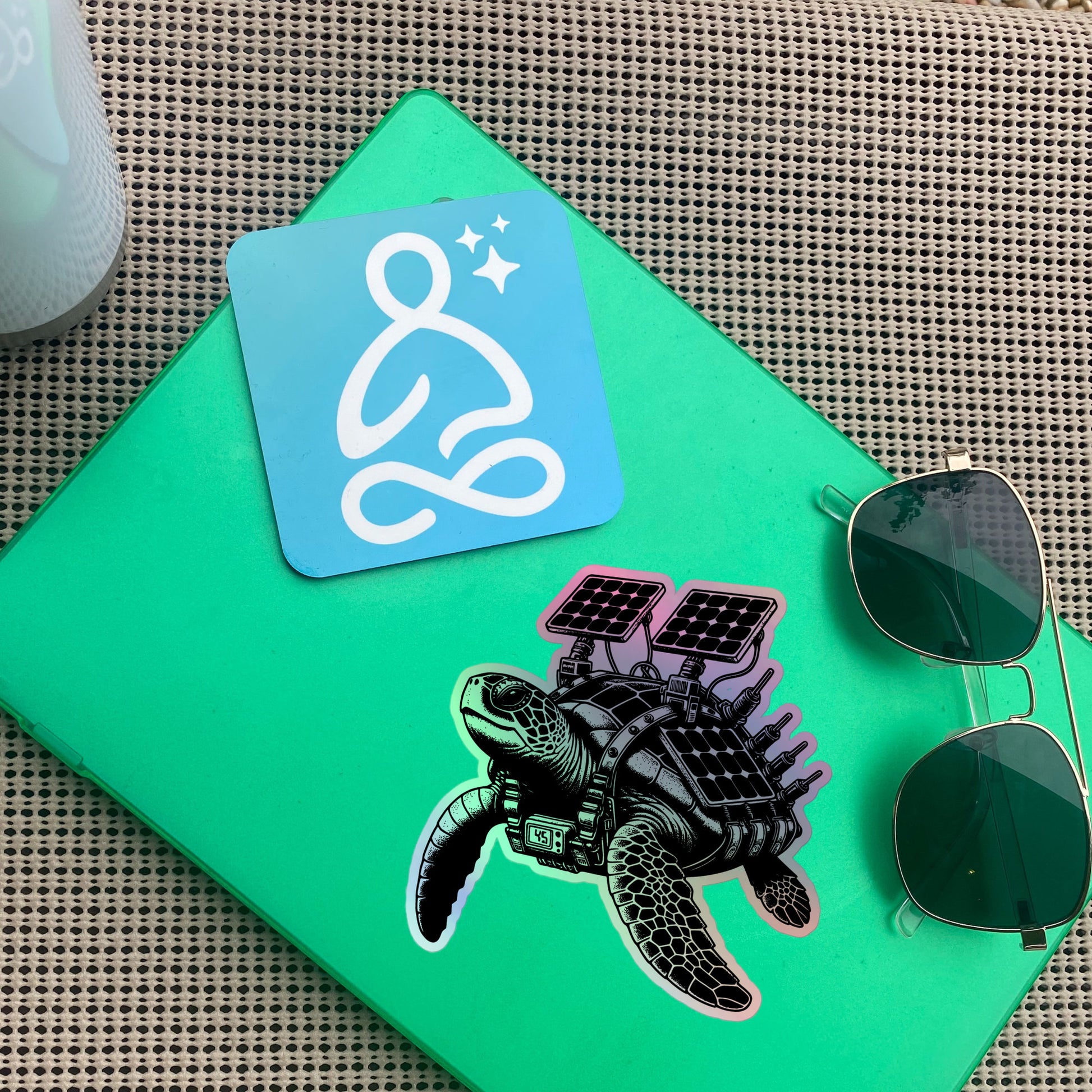 Gothic Grunge Punkrock Solar Powered Sea Turtle Sticker Vinyl Holographic Pastel Goth Warcore Turtle Sticker