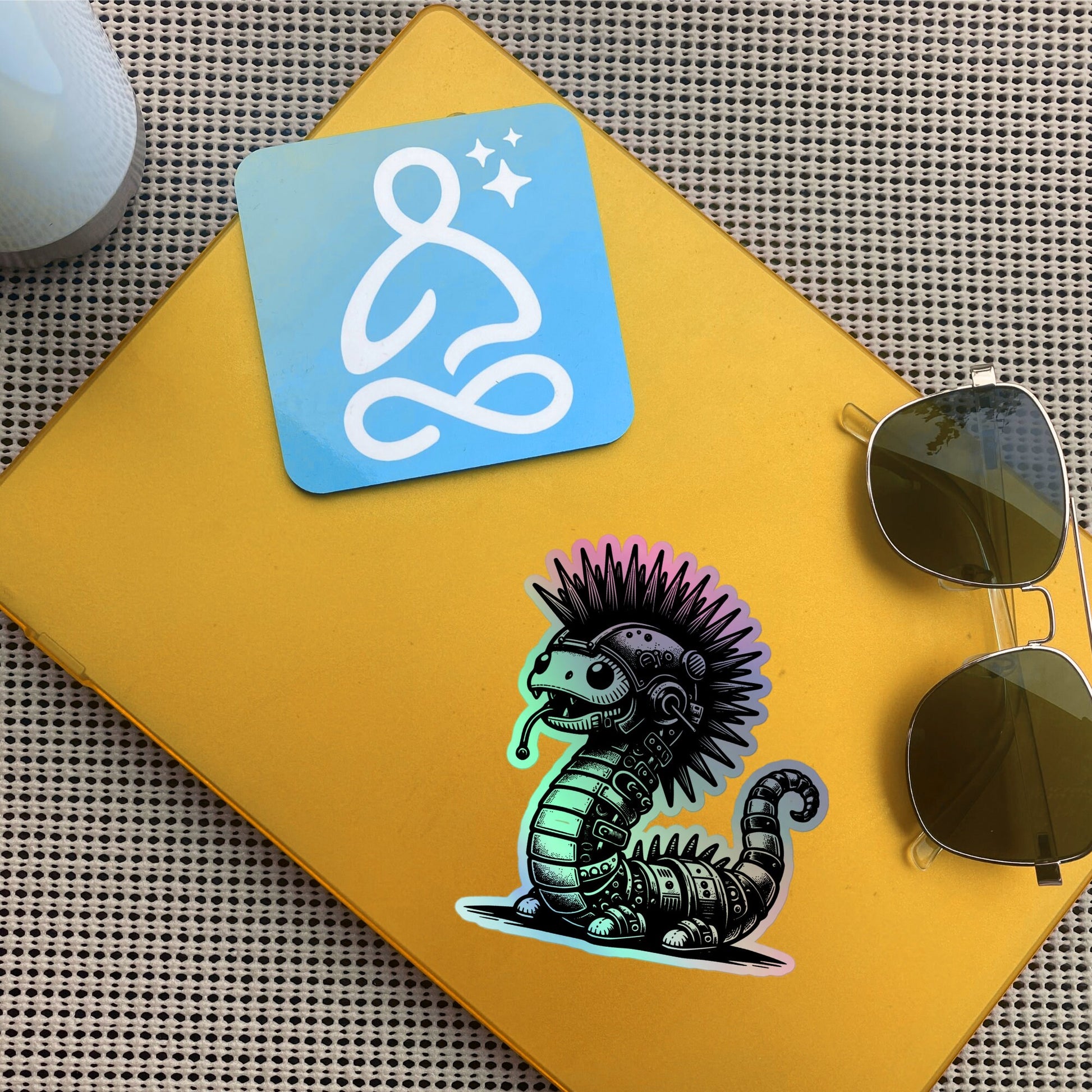 Gothic Grunge Punkrock Cyborg Locknest Monster Sticker Vinyl Holographic Cyberpunk Lock Ness Nessie Sticker