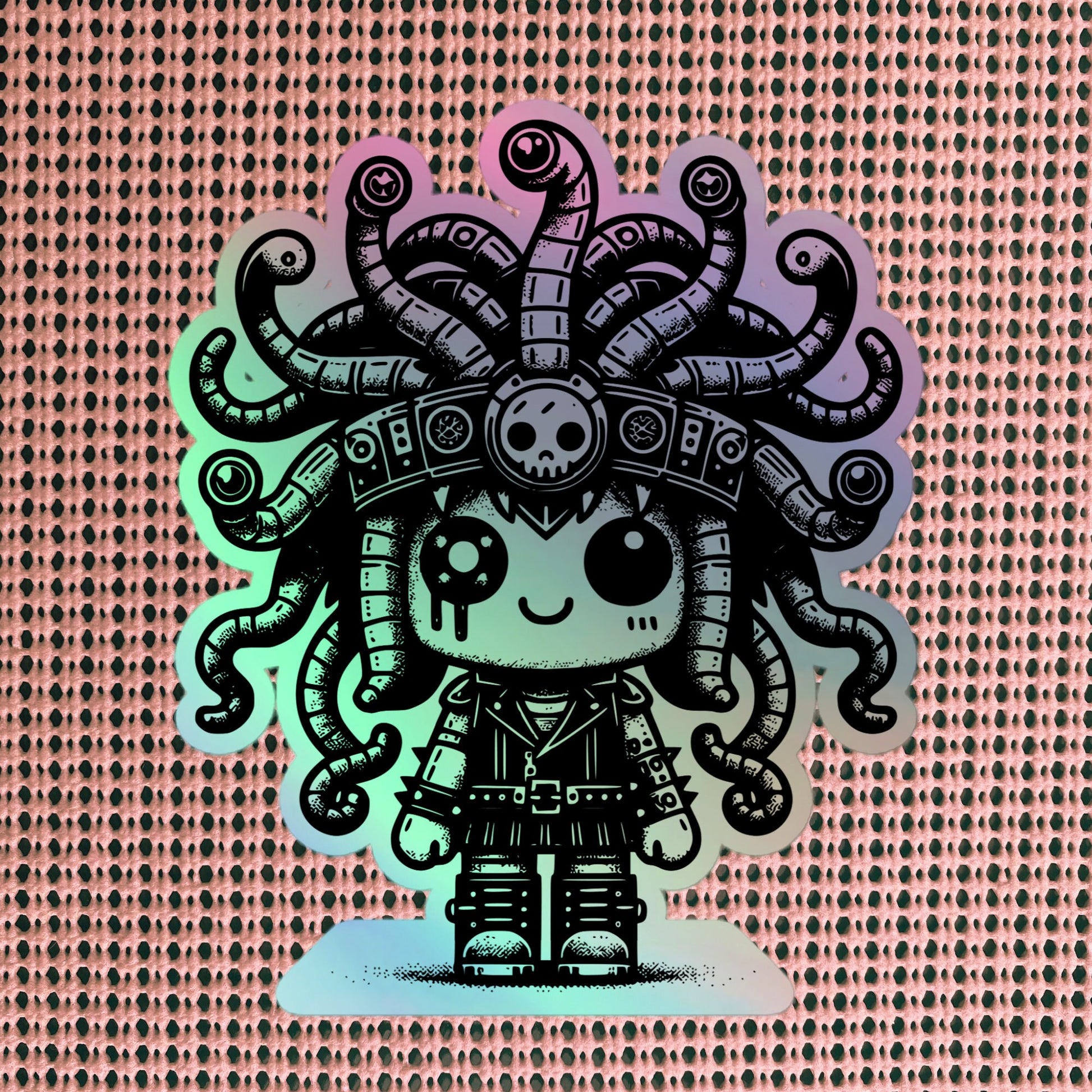 Gothic Grunge Punkrock Cyborg Medusa Sticker Vinyl Holographic Cyberpunk Gorgon Sticker