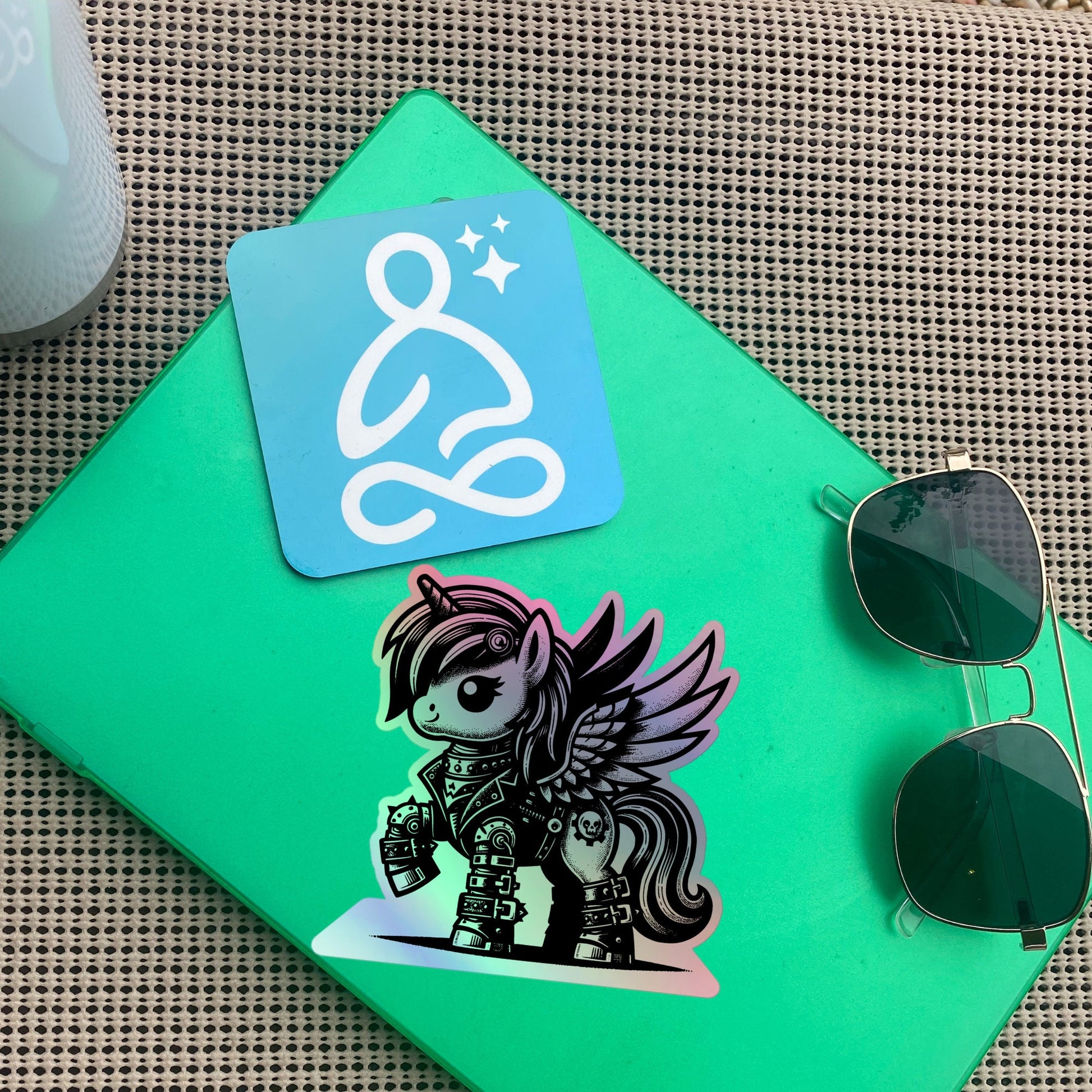 Gothic Grunge Punkrock Cyborg Unicorn Sticker Vinyl Holographic Pastel Goth Warcore Sticker for Phone Cases, Laptops, Books and Crafts