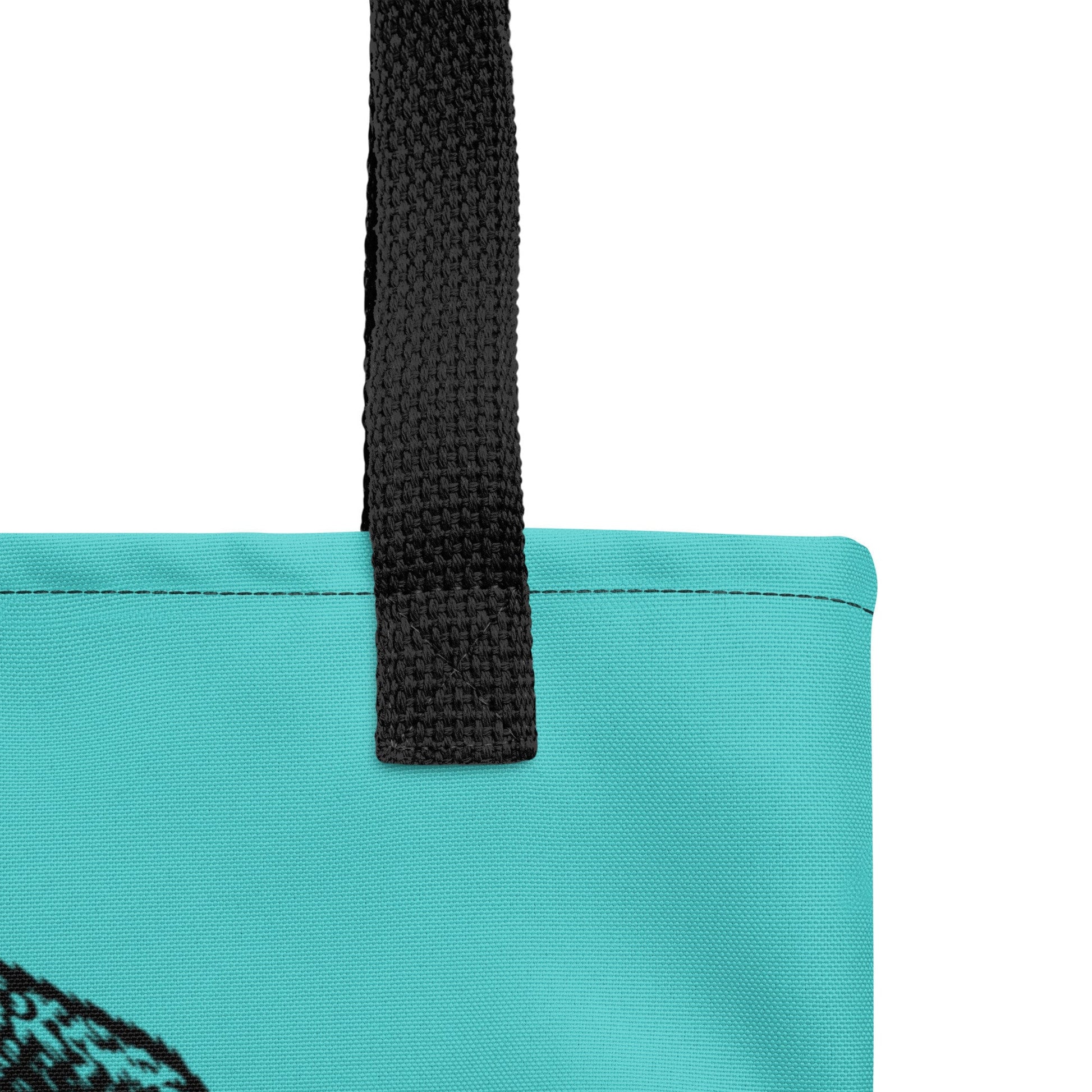 Aqua Blue & Black Pastel Goth Grunge Punk Raven Rewire Robot Tote Bag Animal vs Tech Gothic DreamSage Tote Bag