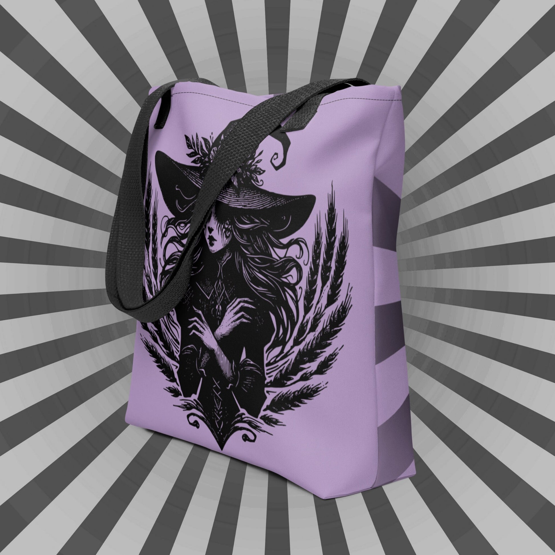 PURPLE Gothic Grunge Pastel Goth Wheat Witch Tote Bag, Ventcore Darkcore Weird Stuff Dark Aesthetic Halloween Tote Bag