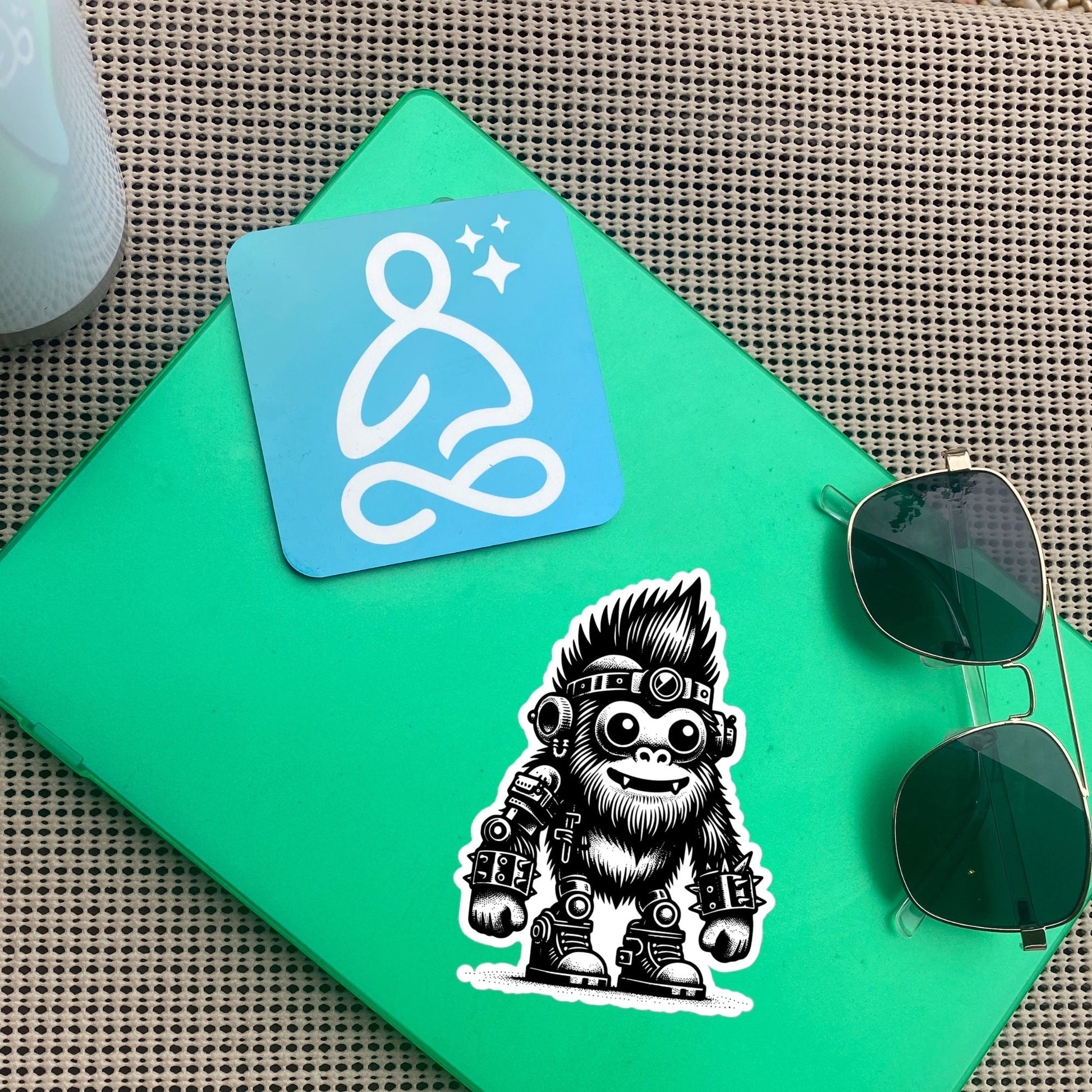 Cute Cyberpunk Cyborg Big Foot Gothic Vinyl Waterproof Sticker, Dreamcore Darkcore Weirdcore Sasquatch Cryptid Sticker Weird Stuff