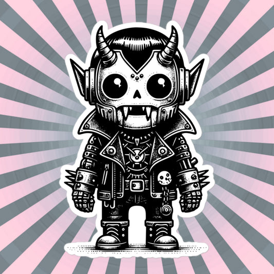 Cute Cyberpunk Cyborg Vampire Gothic Vinyl Waterproof Sticker, Dreamcore Darkcore Weirdcore Cryptid Sticker Weird Stuff Unique Gift