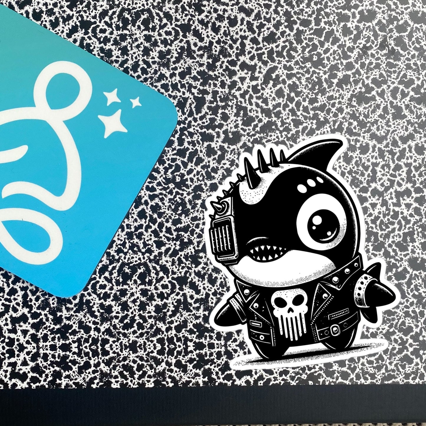 Gothic Grunge Punkrock Cyborg Orca Sticker Vinyl Waterproof Cyberpunk Animal Sticker for Tumblers, Car Bumpers, Books and Crafts