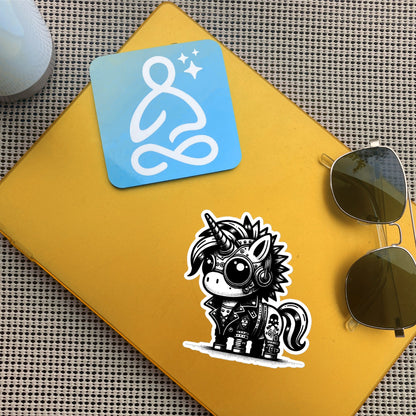 Gothic Grunge Punkrock Cyborg Unicorn Sticker Vinyl Waterproof Cyberpunk Animal Sticker for Tumblers, Car Bumpers, Books and Crafts
