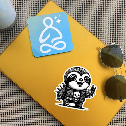 Gothic Grunge Punkrock Cyborg Sloth Sticker Vinyl Waterproof Cyberpunk Animal Sticker for Tumblers, Car Bumpers, Books and Crafts