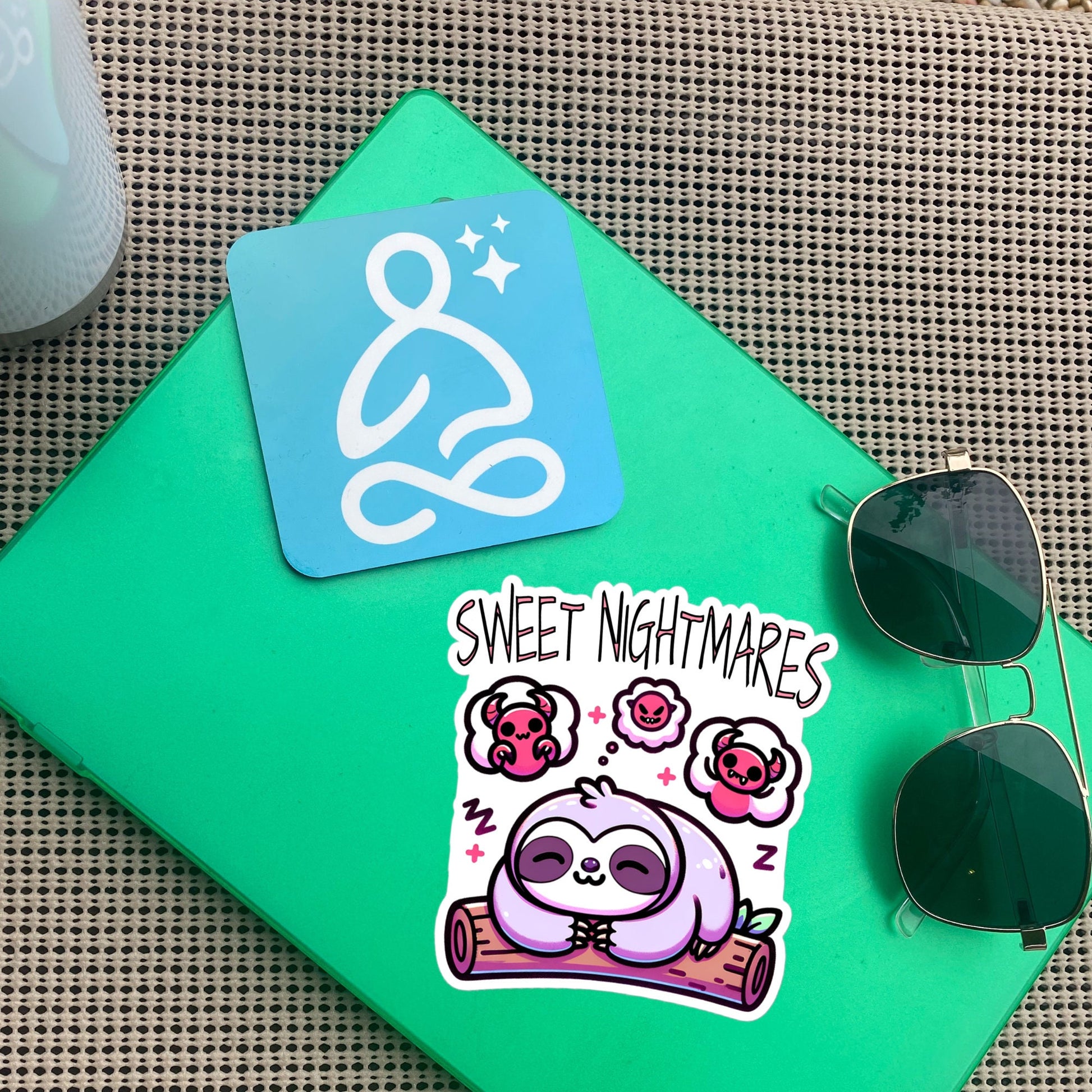 Weirdcore Pastel Goth Grunge Cute Sloth Sticker Sweet Nightmares Vinyl Waterproof Sticker Weird Stuff Oddcore Gift
