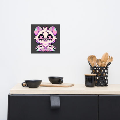 Creepy Cute Clowncore Hyena Wall Poster Oddcore pastel Goth Grunge Hyena Enhanced Matte Poster Paper for Pastel Grunge Room Decor - Charcoal