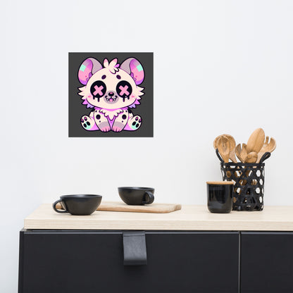 Creepy Cute Clowncore Hyena Wall Poster Oddcore pastel Goth Grunge Hyena Enhanced Matte Poster Paper for Pastel Grunge Room Decor - Charcoal