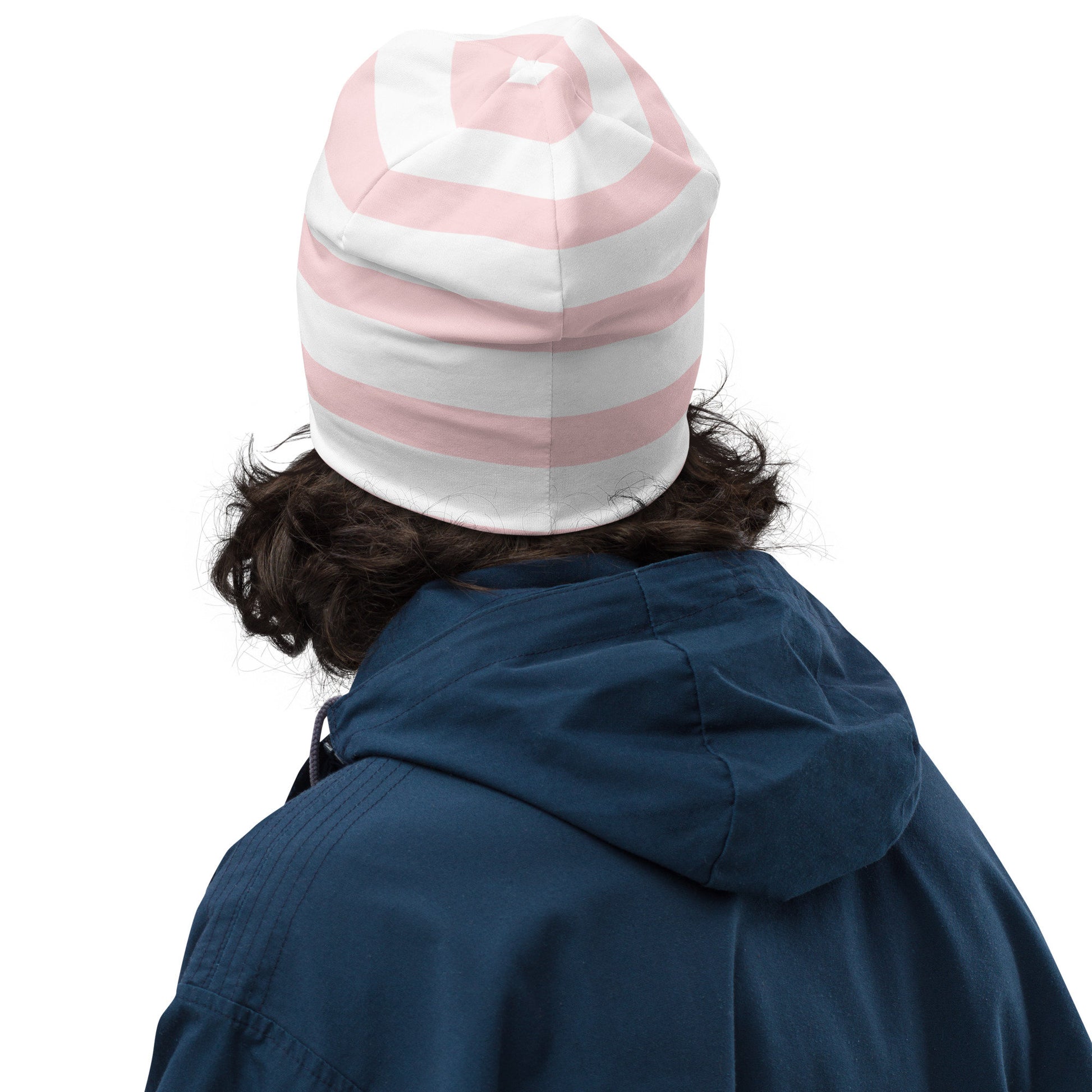 Weirdcore Pastel Goth Grunge Opossum Striped Beanie, Let Your Trashy Shine Oddcore Beanie Hat