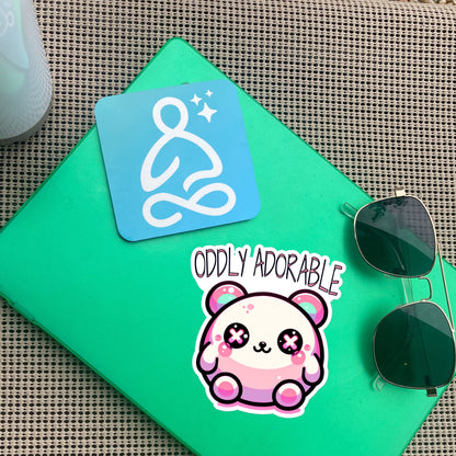 Weirdcore Pastel Goth Grunge Cute Teddy Bear Sticker Oddly Adorable Vinyl Waterproof Sticker Weird Stuff Oddcore Gift