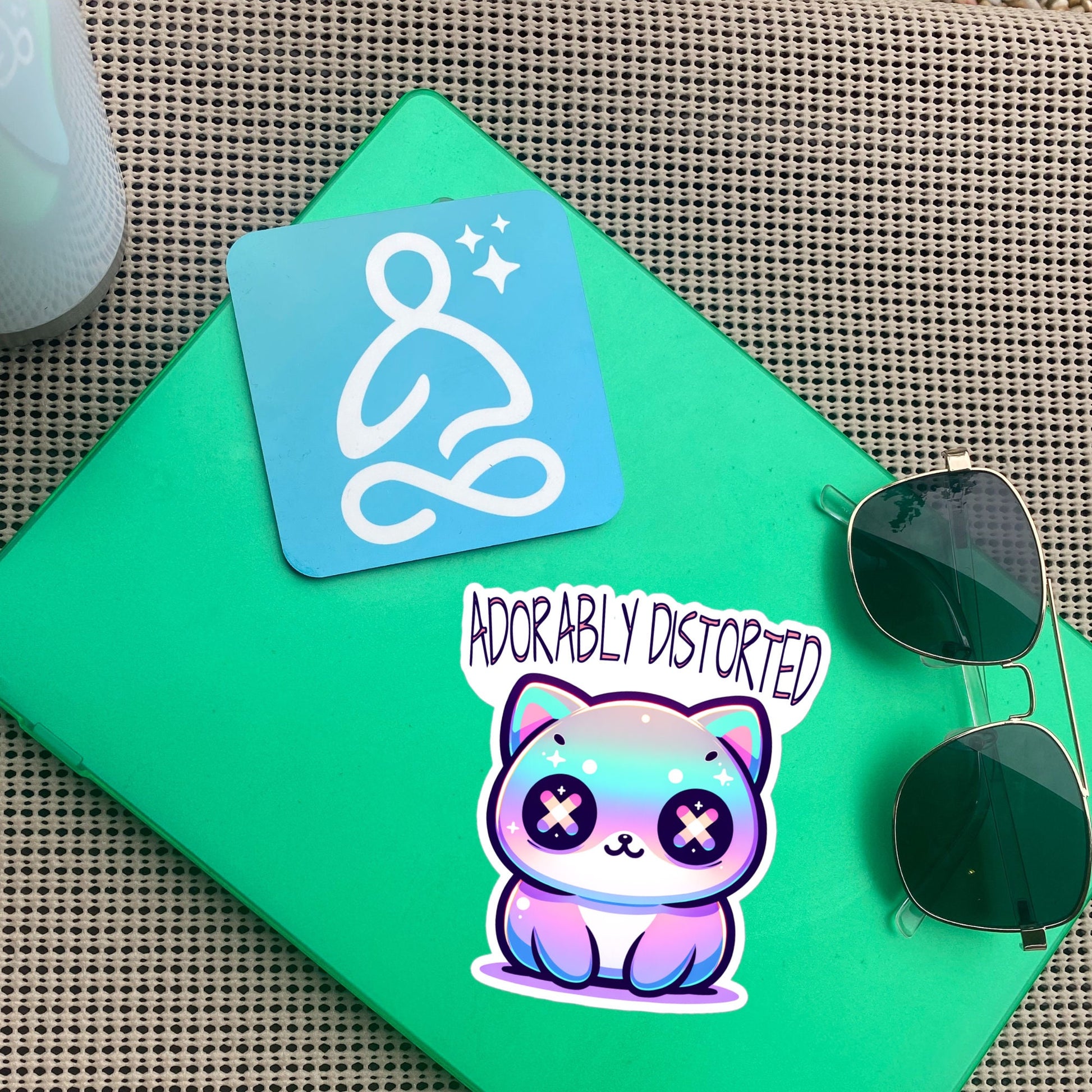 Weirdcore Pastel Goth Grunge Cute Trippy Cat Sticker Adorably Distorted Vinyl Waterproof Sticker Weird Stuff Oddcore Gift