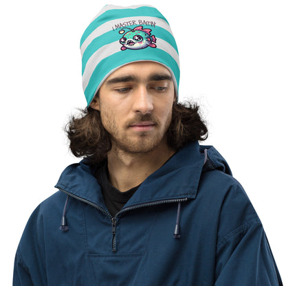 Weirdcore Pastel Goth Grunge Funny Anglerfish Striped Beanie, I Master Baitin&#39; Fish Oddcore Beanie Hat