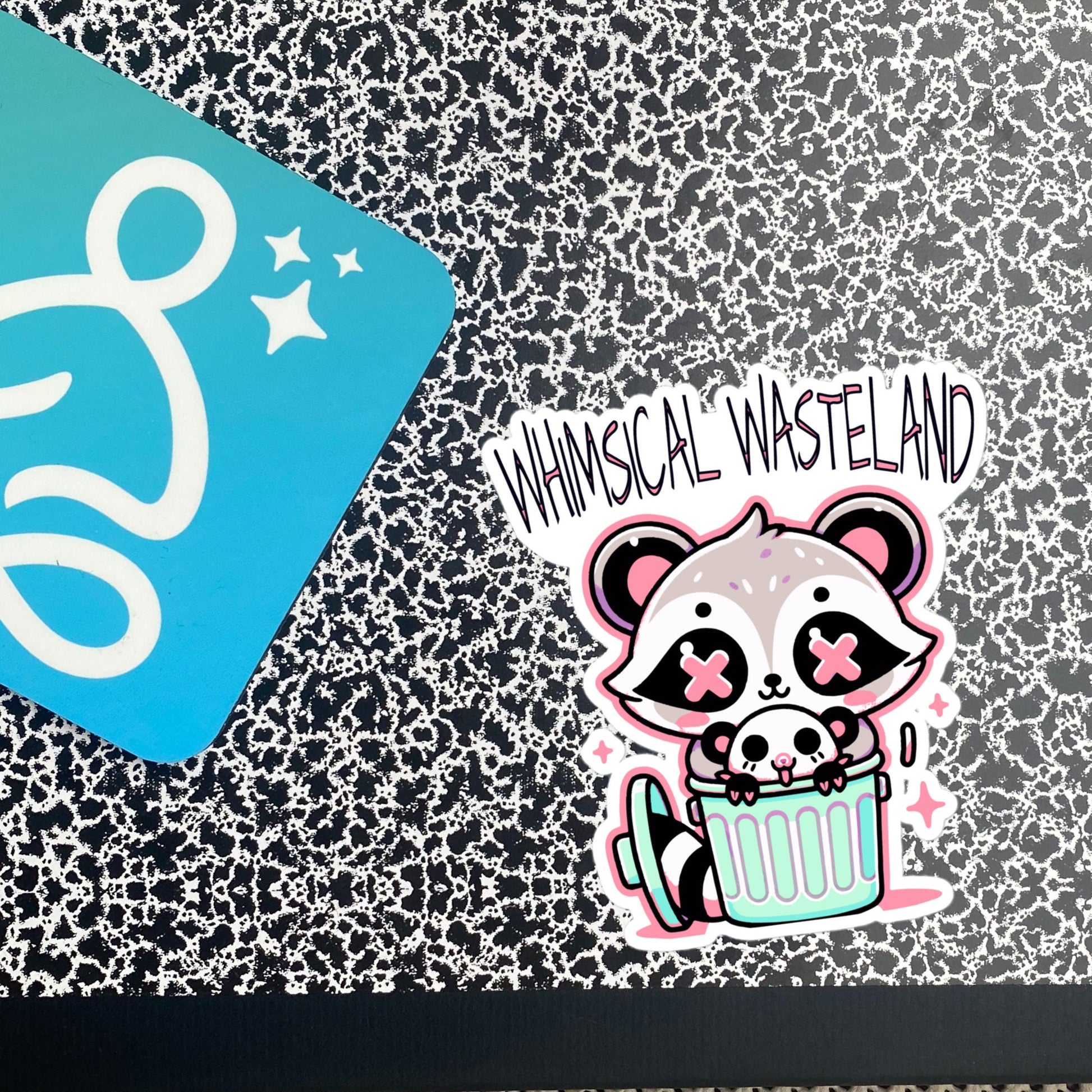 Weirdcore Pastel Goth Grunge Cute Raccoon Opossum Sticker Whimsical Wasteland Vinyl Waterproof Sticker Weird Stuff Oddcore Gift